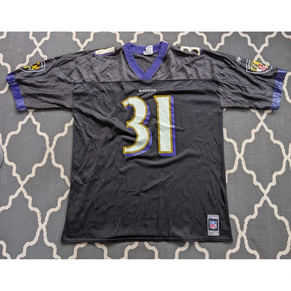 Jamal Lewis Baltimore Ravens Jersey Mens 2XL Black Reebok Y2K‎ Vintage NFL